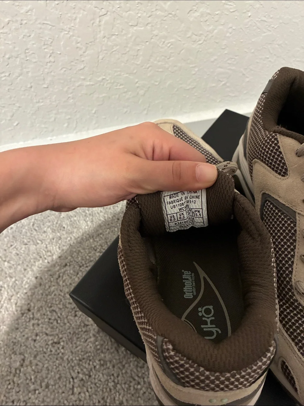 Ryka Brown and Tan Suede Mesh Athletic Walking Shoes